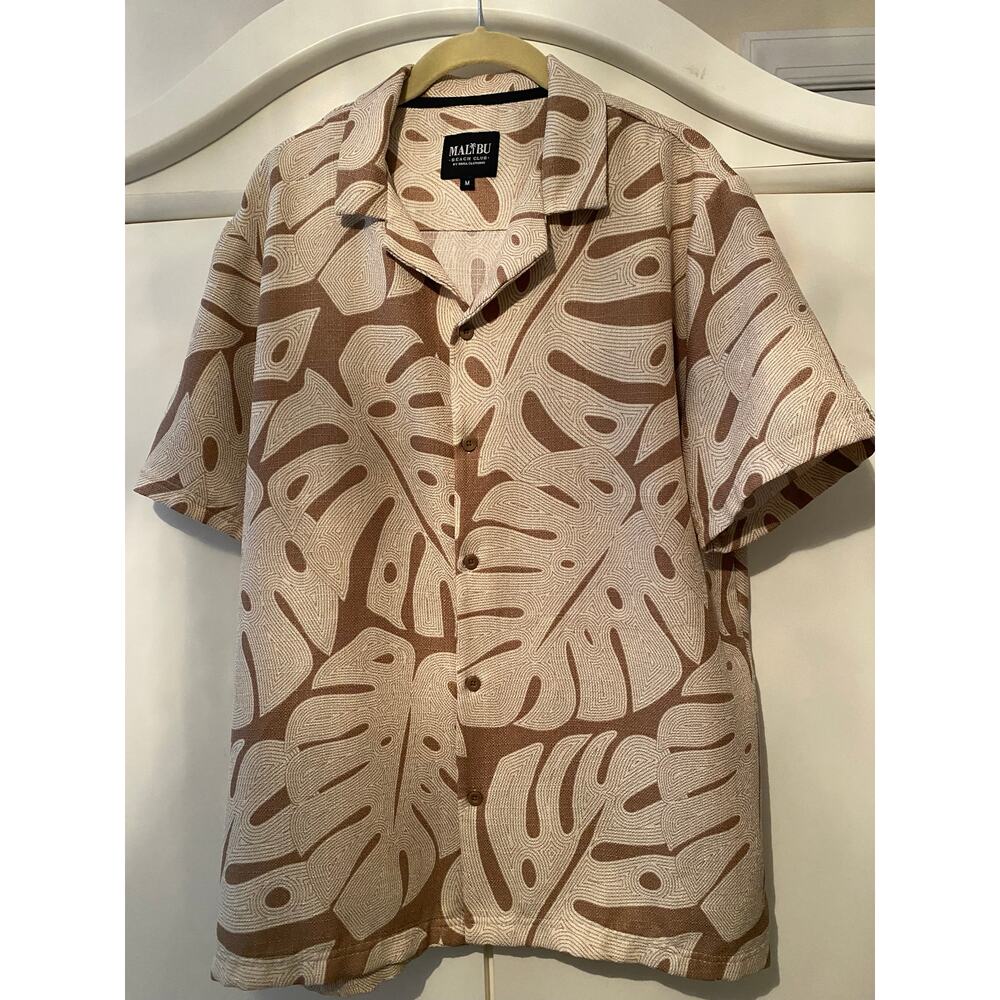 Men's Resort Wear Malibu Beach Club Resort Shirt by Drill Size Medium